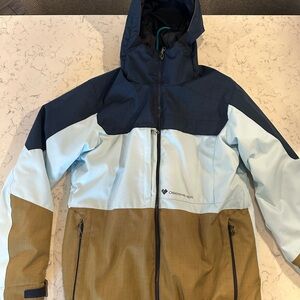 Obermeyer Navy and Tan Hooded Jacket
